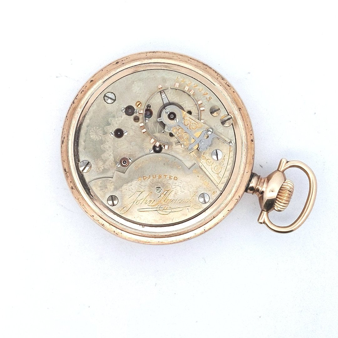Estate $300 Hampden Watch Co Gold Filled John Hancock Pocket Watch