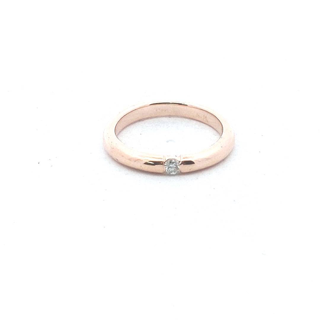 Estate $440 14K Rose Gold Diamond Solitaire Band Stackable Band