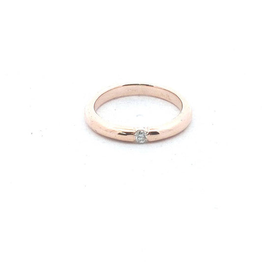 Estate $440 14K Rose Gold Diamond Solitaire Band Stackable Band