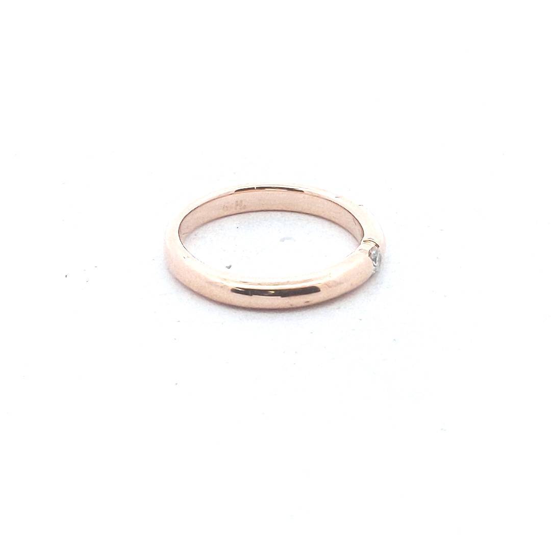Estate $440 14K Rose Gold Diamond Solitaire Band Stackable Band