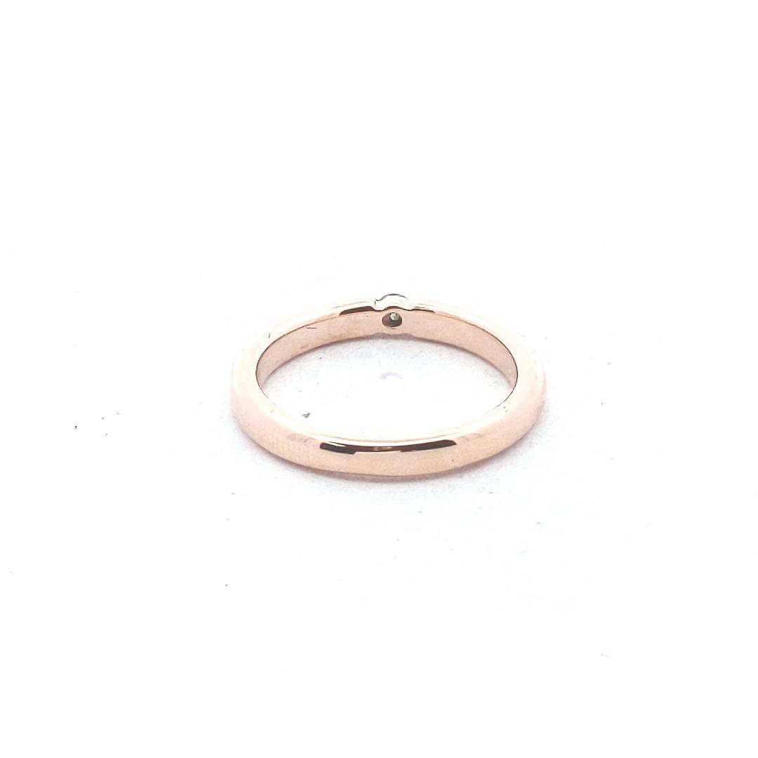 Estate $440 14K Rose Gold Diamond Solitaire Band Stackable Band