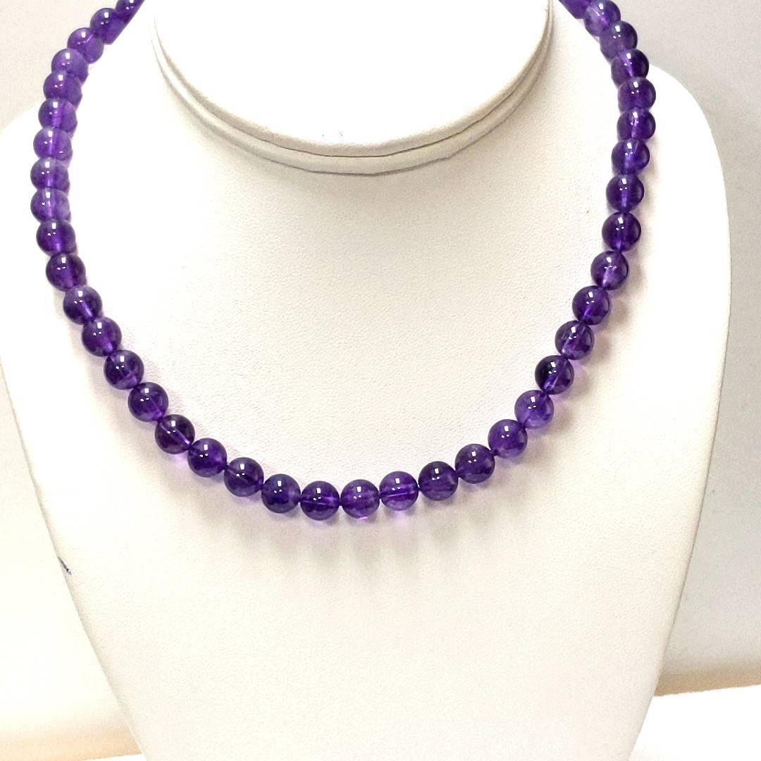 Designer $250 Judith Ripka Sterling Silver Amethyst Bead Necklace