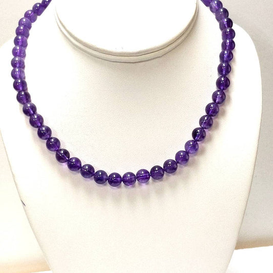 Designer $250 Judith Ripka Sterling Silver Amethyst Bead Necklace