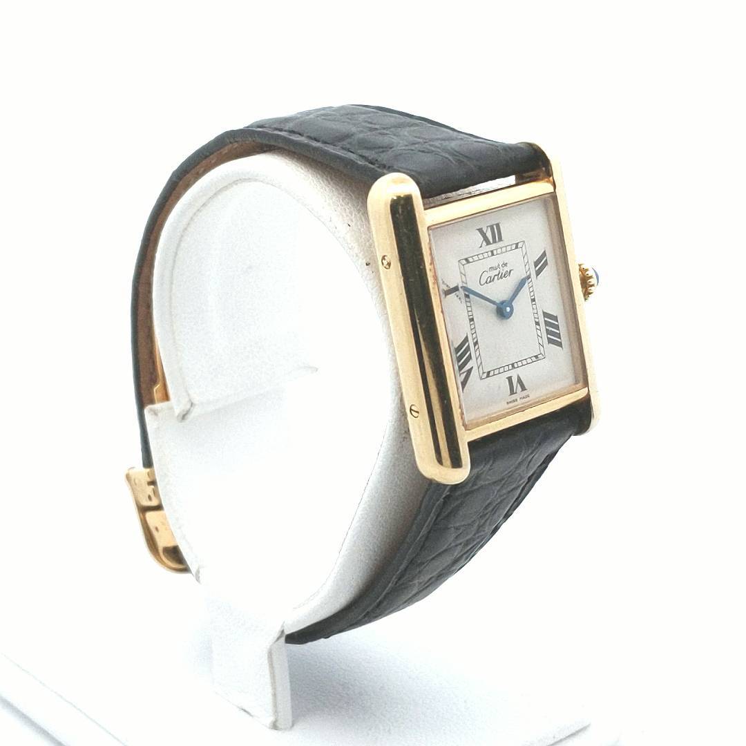 Designer $1400 Must de Cartier Sterling Vermeil Quartz Watch
