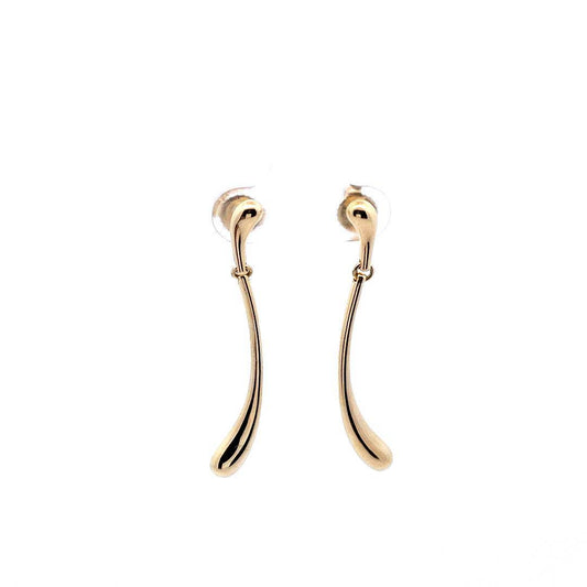 Tiffany & Co $3000 18K Yellow Gold Peretti Long Teardrop Earrings