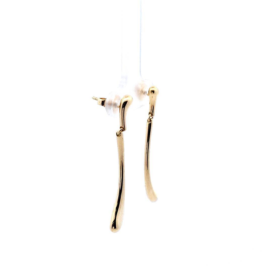 Tiffany & Co $3000 18K Yellow Gold Peretti Long Teardrop Earrings