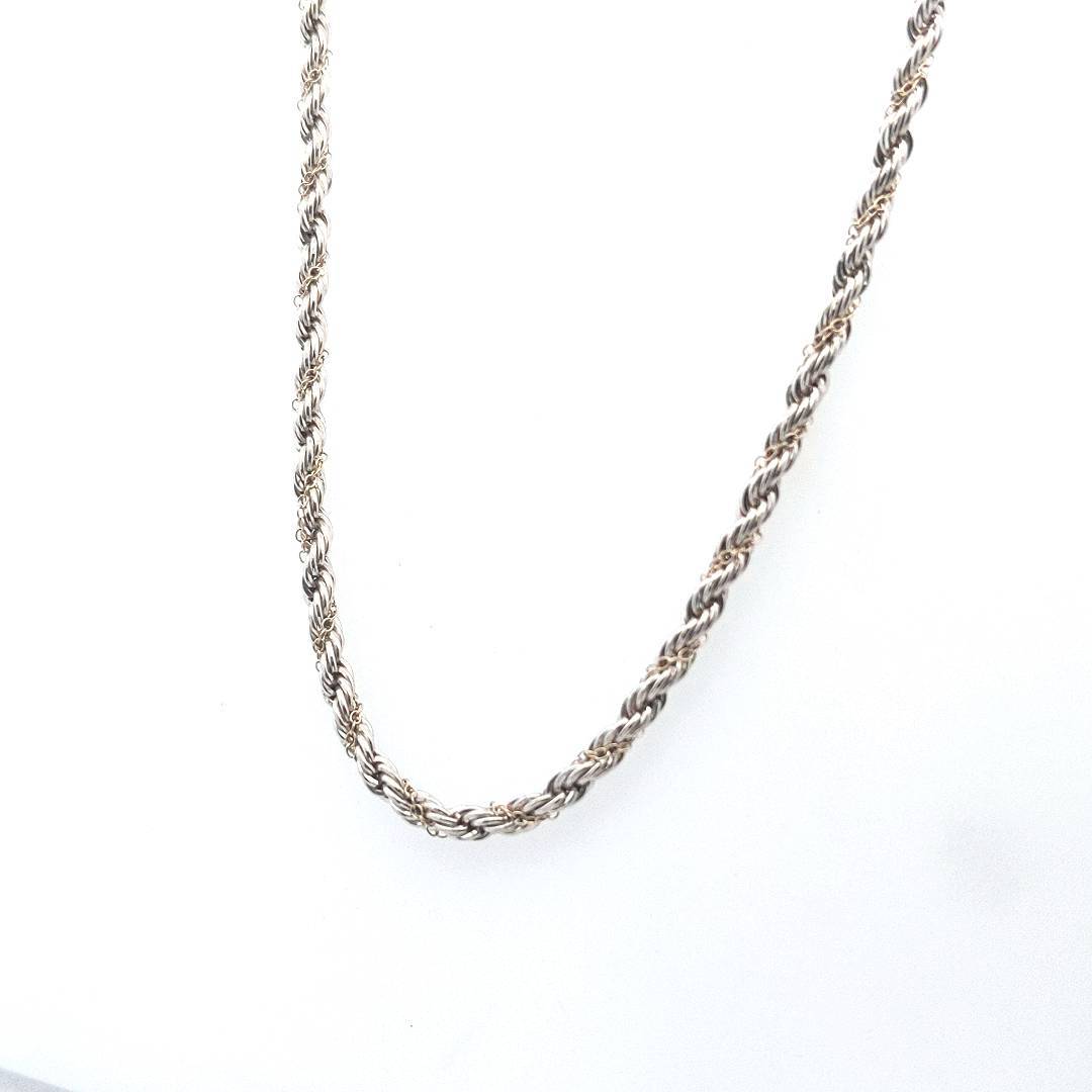 Designer Tiffany & Co Sterling Silver 18" Rope Chain Necklace