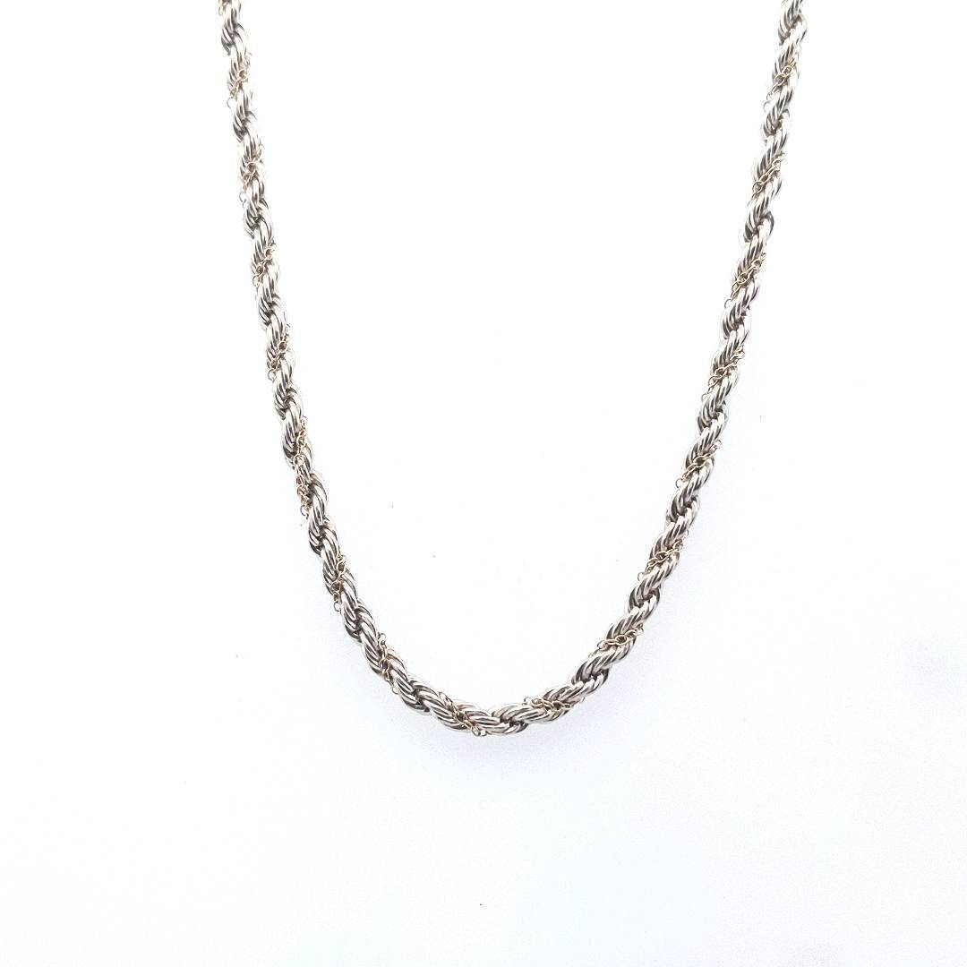 Designer Tiffany & Co Sterling Silver 18" Rope Chain Necklace
