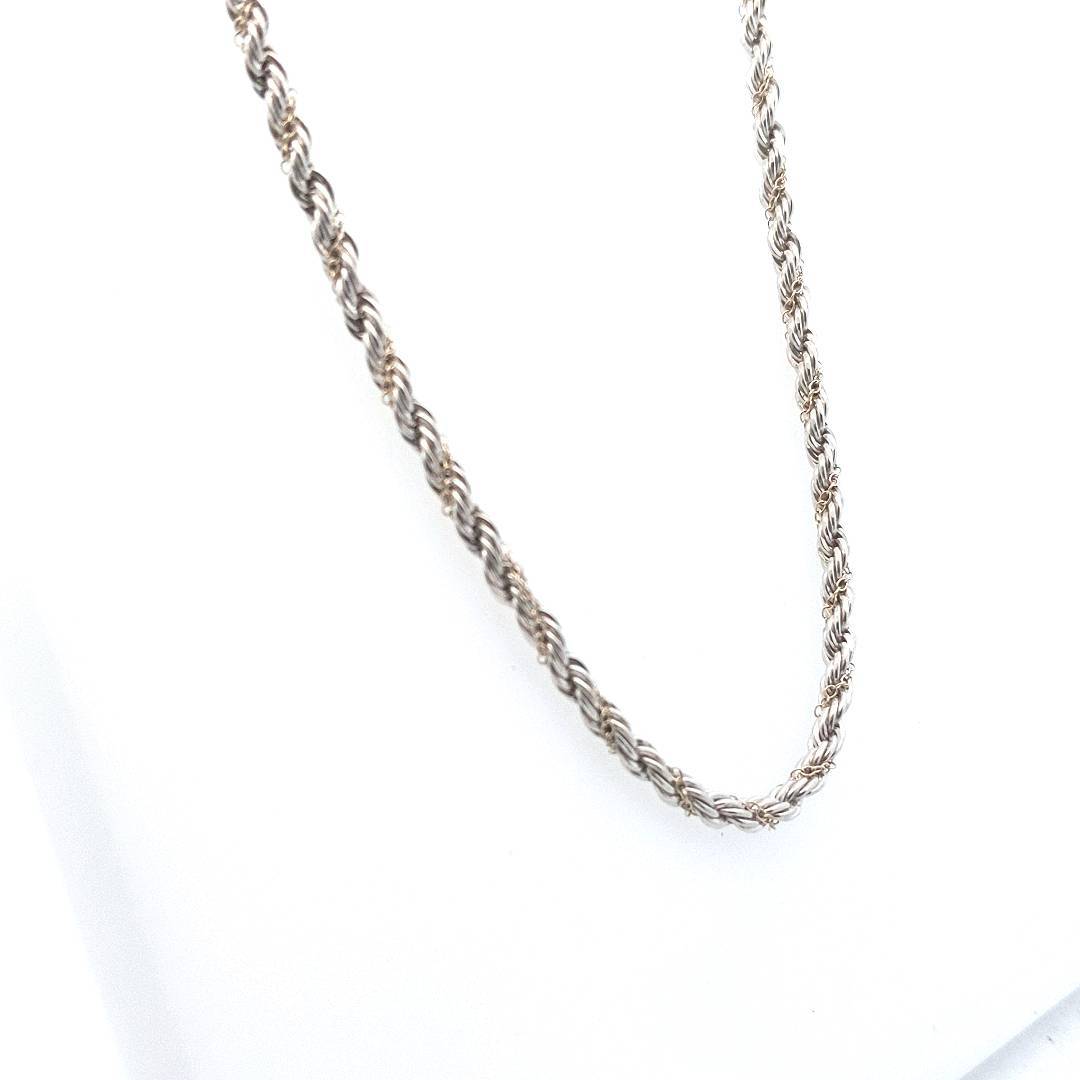 Designer Tiffany & Co Sterling Silver 18" Rope Chain Necklace