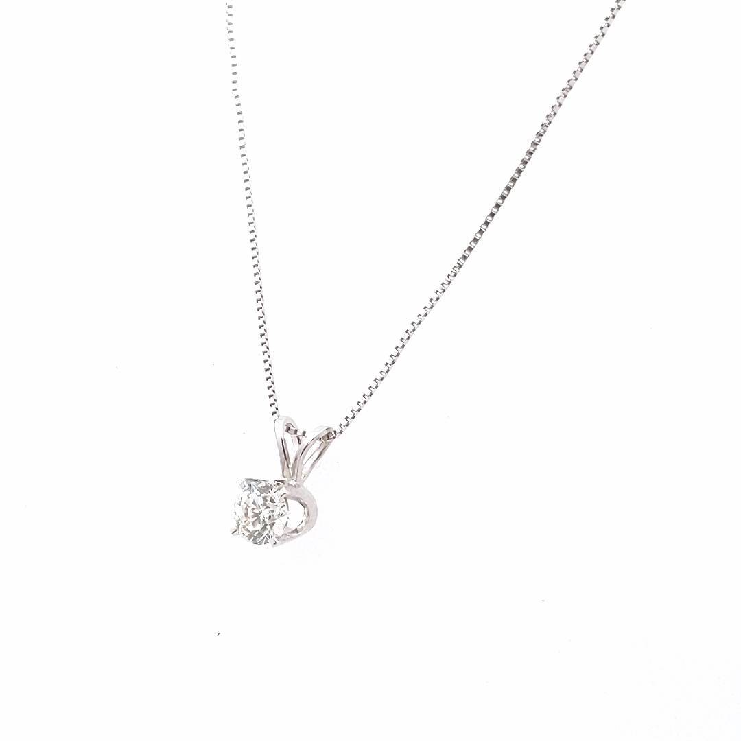Estate 14K Gold Yellow Diamond Pendant Necklace