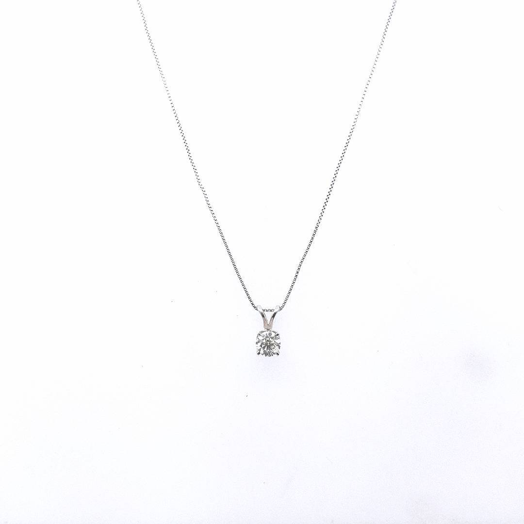 Estate 14K Gold Yellow Diamond Pendant Necklace