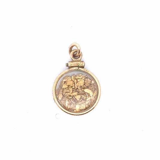 Antique $440 Gold Filled Frame 70% Purity Gold Nugget Pendant