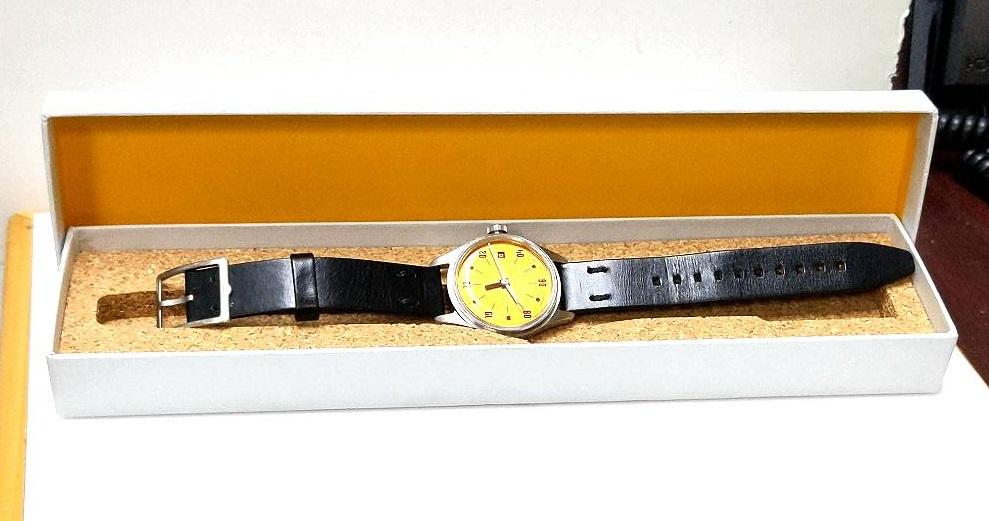 Estate Stainless Steel Paulin Anordain Neo B Orange Dial Automatic Watch