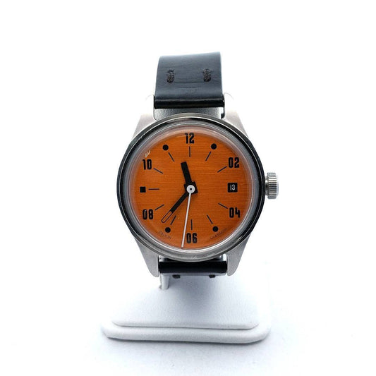 Estate Stainless Steel Paulin Anordain Neo B Orange Dial Automatic Watch