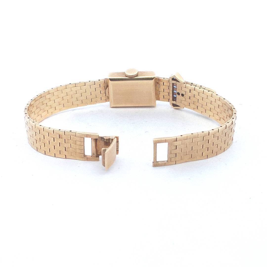 14K Yellow Gold Cartier Sapphire Diamond Buckle Strap Concord Manual Watch