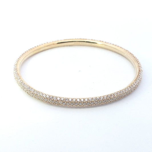 Designer $60 Sonia B. Sterling Silver Gold Vermeil CZ Bangle