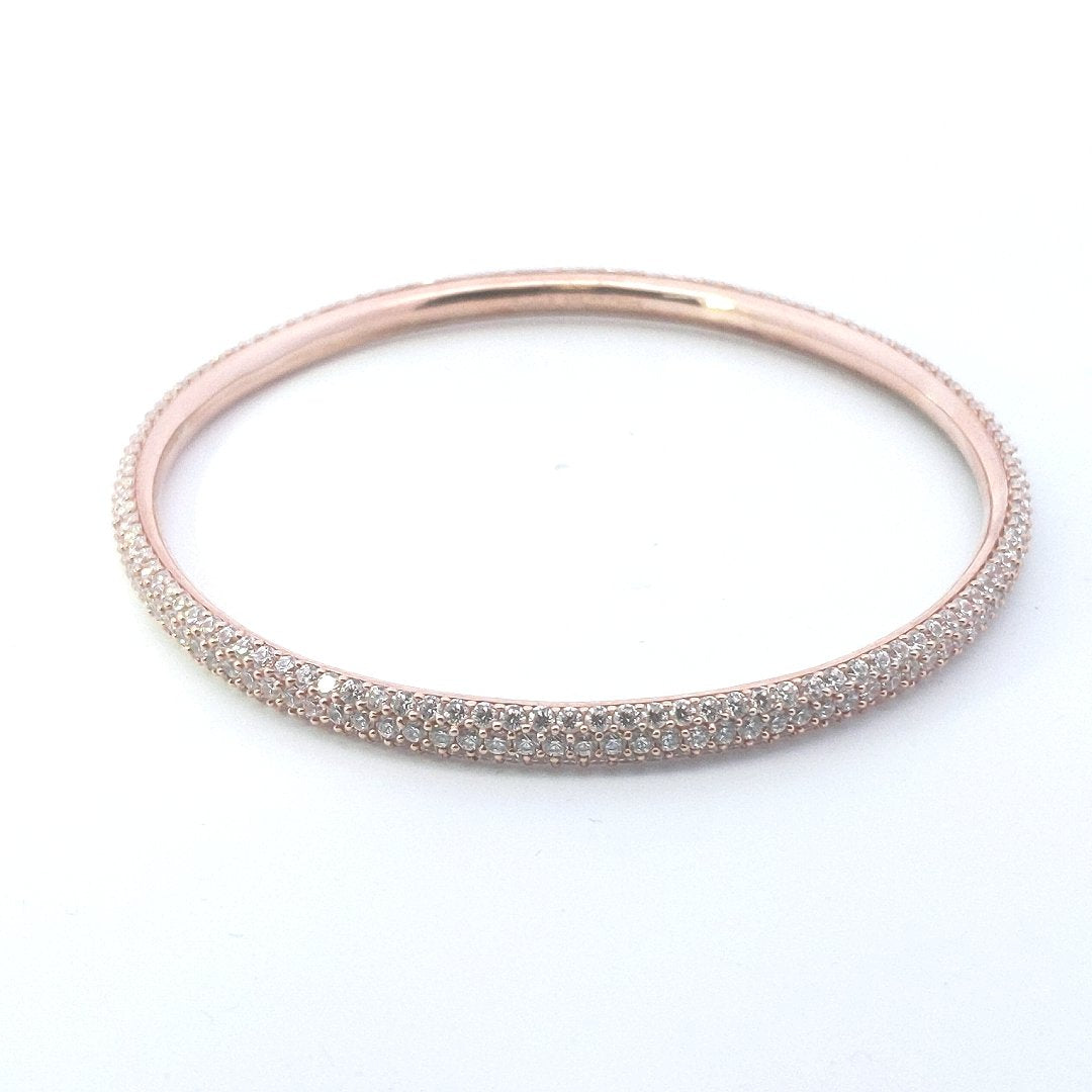 Designer $100 Sonia B. Sterling Silver Rose Vermeil CZ Bangle
