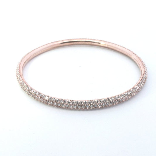 Designer $100 Sonia B. Sterling Silver Rose Vermeil CZ Bangle
