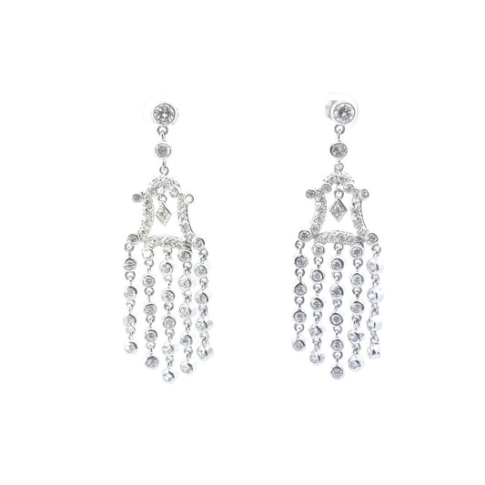 Estate $70 Sterling Silver CZ Chandelier Earrings