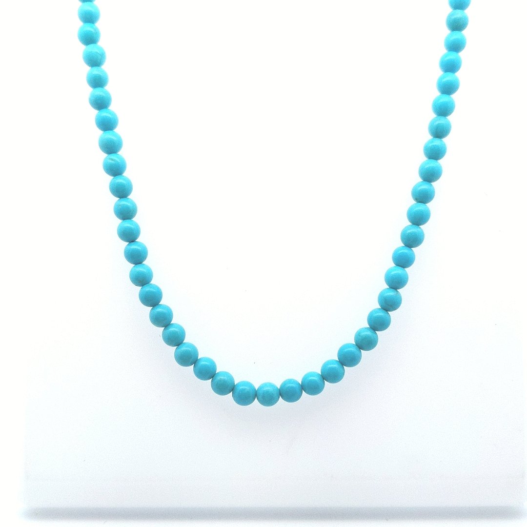 Designer $180 14K Gold Pearl Turquoise Necklace