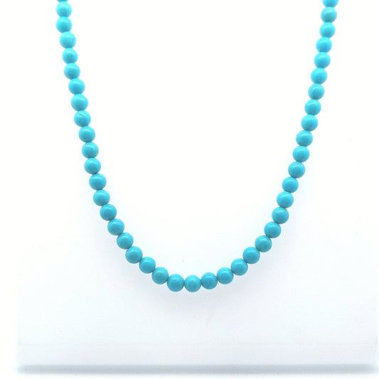Designer $180 14K Gold Pearl Turquoise Necklace