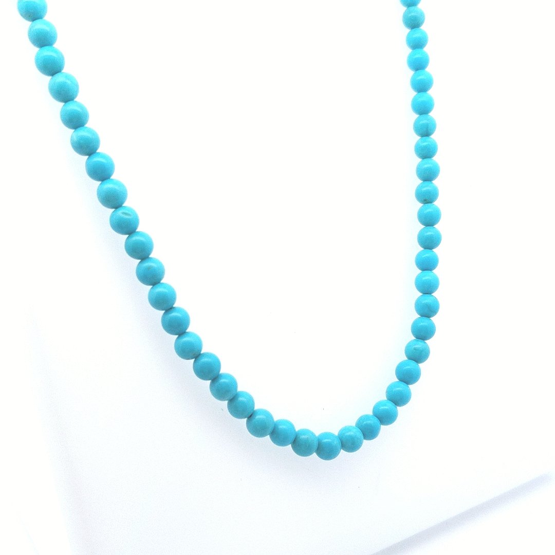 Designer $180 14K Gold Pearl Turquoise Necklace