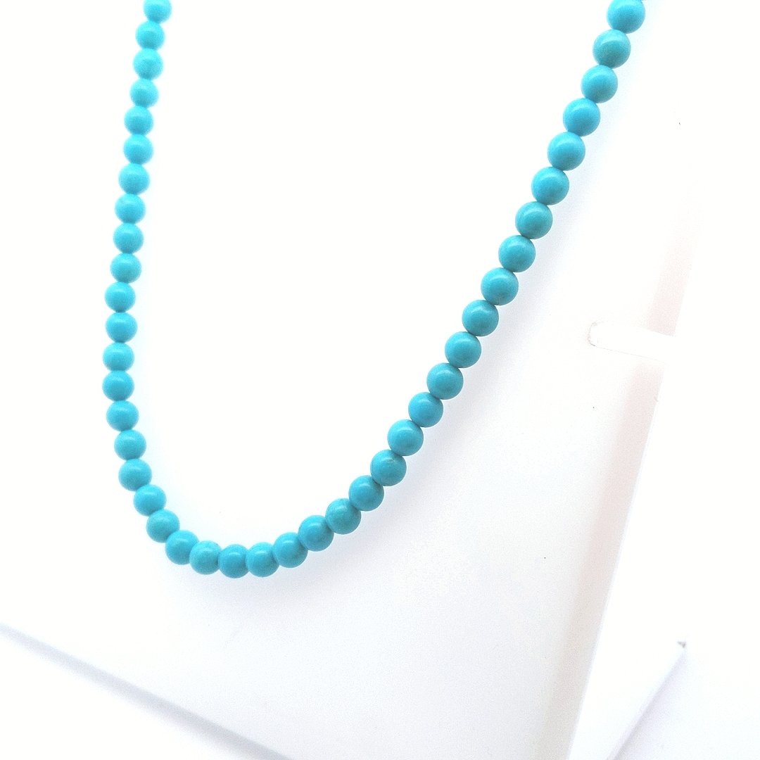 Designer $180 14K Gold Pearl Turquoise Necklace